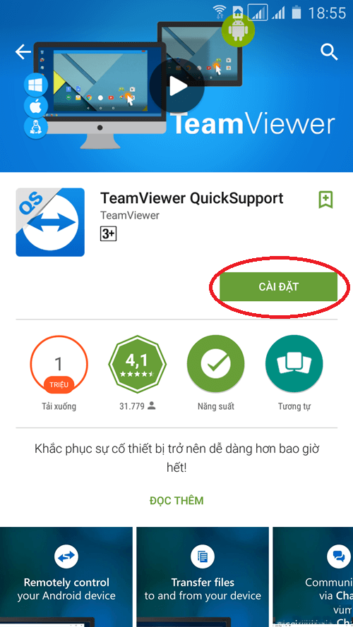 Teamview QuickSupport phần mềm hỗ trợ từ xa