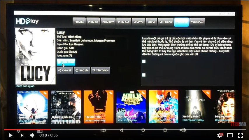 Box tivi Sunvell T95U Pro - Ứng dụng xem phim Online HD siêu mượt